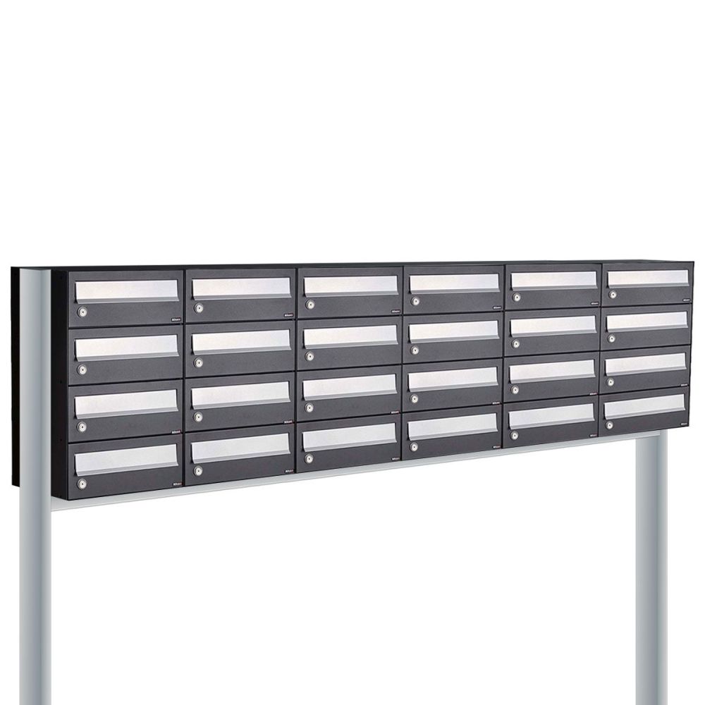 Brievenbusunit Hive set vrijstaand 6-breed, 4-hoog - zwart