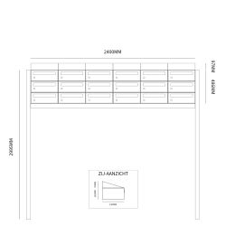 Brievenbusunit Hive set vrijstaand 6-breed, 3-hoog - zwart
