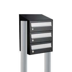 Brievenbusunit Hive set vrijstaand 1-breed, 3-hoog - zwart