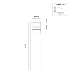 Brievenbusunit Hive set vrijstaand 1-breed, 3-hoog - zwart