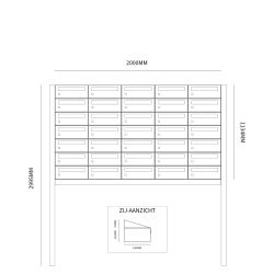 Brievenbusunit Hive set vrijstaand 5-breed, 7-hoog - zwart