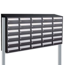 Brievenbusunit Hive set vrijstaand 5-breed, 6-hoog - zwart