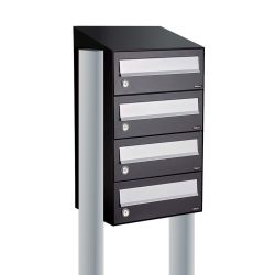 Brievenbusunit Hive set vrijstaand 1-breed, 4-hoog - zwart