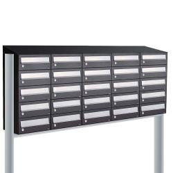 Brievenbusunit Hive set vrijstaand 5-breed, 5-hoog - zwart