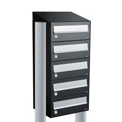 Brievenbusunit Hive set vrijstaand 1-breed, 5-hoog - zwart