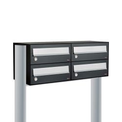 Brievenbusunit Hive set vrijstaand 2-breed, 2-hoog - zwart