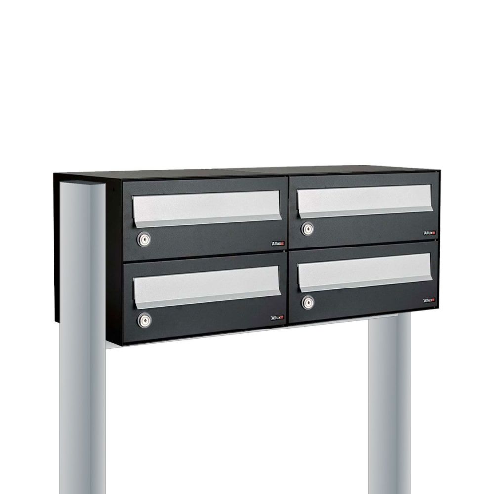 Brievenbusunit Hive set vrijstaand 2-breed, 2-hoog - zwart