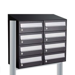 Brievenbusunit Hive set vrijstaand 2-breed, 4-hoog - zwart