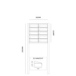 Brievenbusunit Hive set vrijstaand 2-breed, 5-hoog - zwart