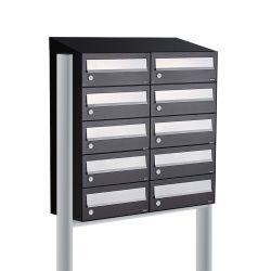 Brievenbusunit Hive set vrijstaand 2-breed, 5-hoog - zwart
