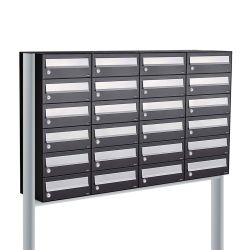 Brievenbusunit Hive set vrijstaand 4-breed, 6-hoog - zwart