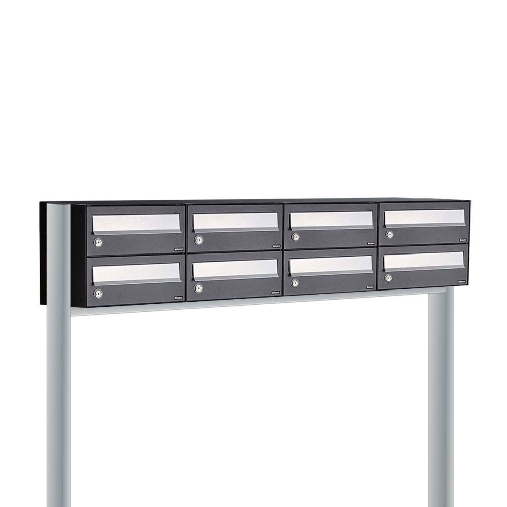 Brievenbusunit Hive set vrijstaand 4-breed, 2-hoog - zwart