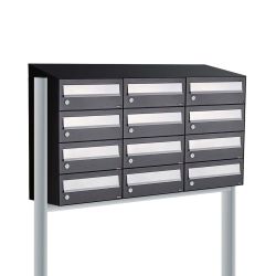 Brievenbusunit Hive set vrijstaand 3-breed, 4-hoog - zwart