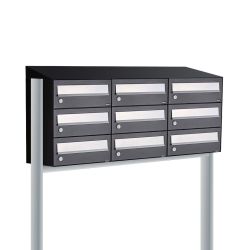 Brievenbusunit Hive set vrijstaand 3-breed, 3-hoog - zwart