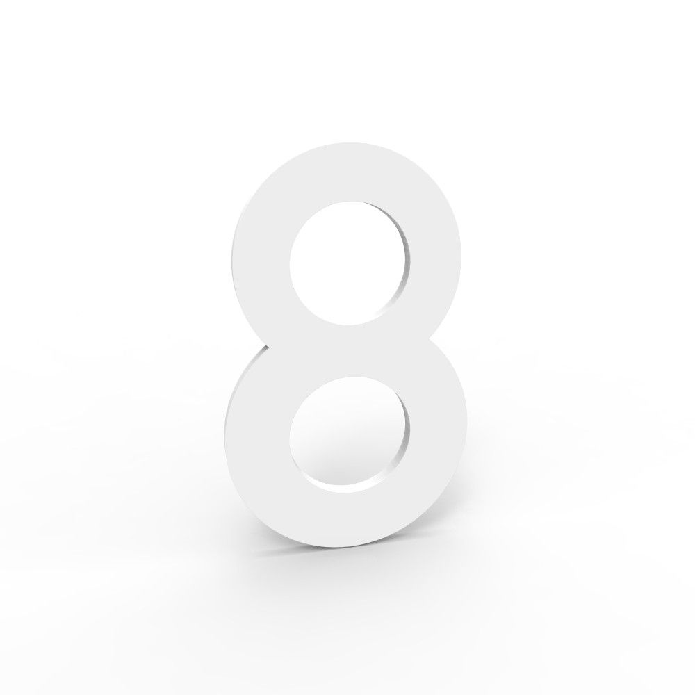 eSafe zelfklevend huiscijfer 100x1,5mm aluminium - wit