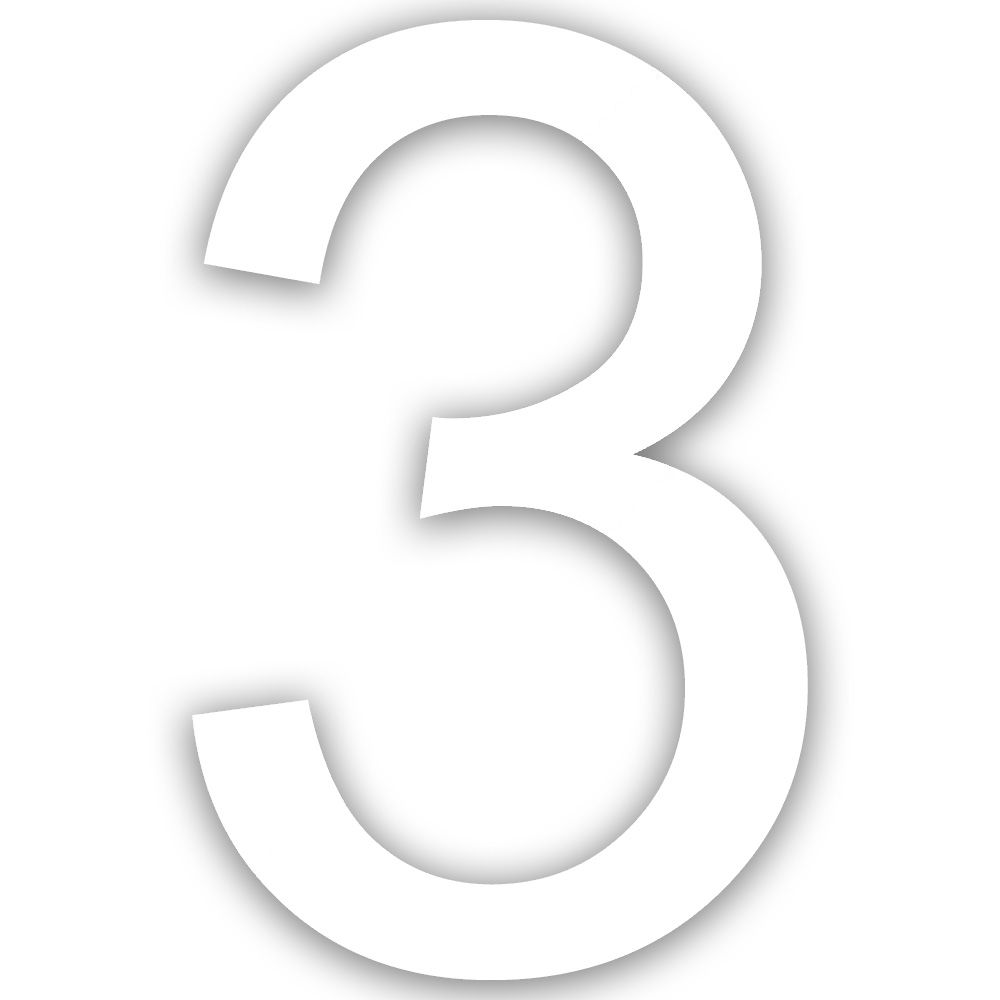 Novioproducts Nova zelfklevend huiscijfer 80mm. aluminium - wit