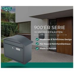 Brievenbus SafePost 948 - antracietgrijs/RVS klep