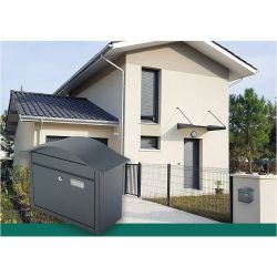 Brievenbus SafePost 948 - antracietgrijs/RVS klep