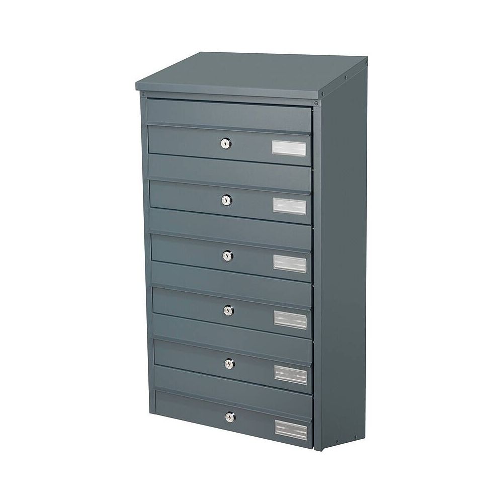 SafePost systeem met 6 brievenbussen BDL916 - antracietgrijs