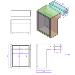 STOER! Post doorvoerkast Bremen 75-135mm. uitgevoerd in RAL-kleur naar keuze