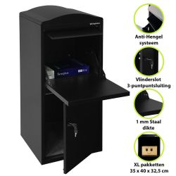 Pakketbrievenbus Logixbox Frontbox - zwart