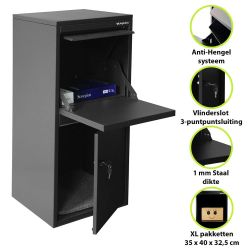 Pakketbrievenbus Logixbox Frontbox Uni Inbouw incl. frame - grijs