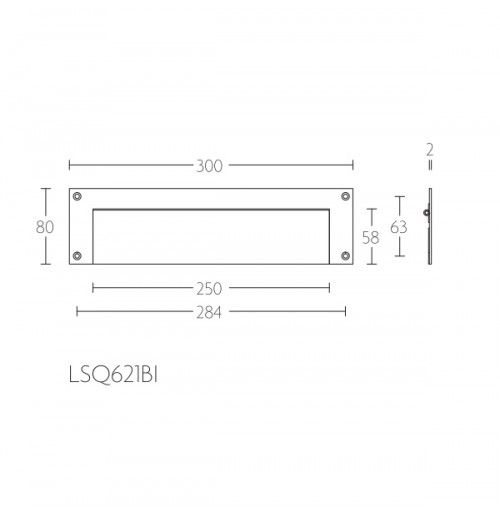 Formani Square LSQ621BI binnenbriefplaat mat RVS