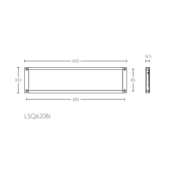 Formani Square LSQ620BI binnenbriefplaat mat RVS