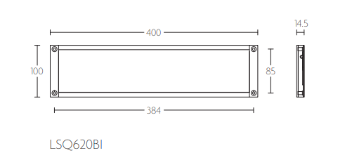 Formani Square LSQ620BI binnenbriefplaat mat RVS