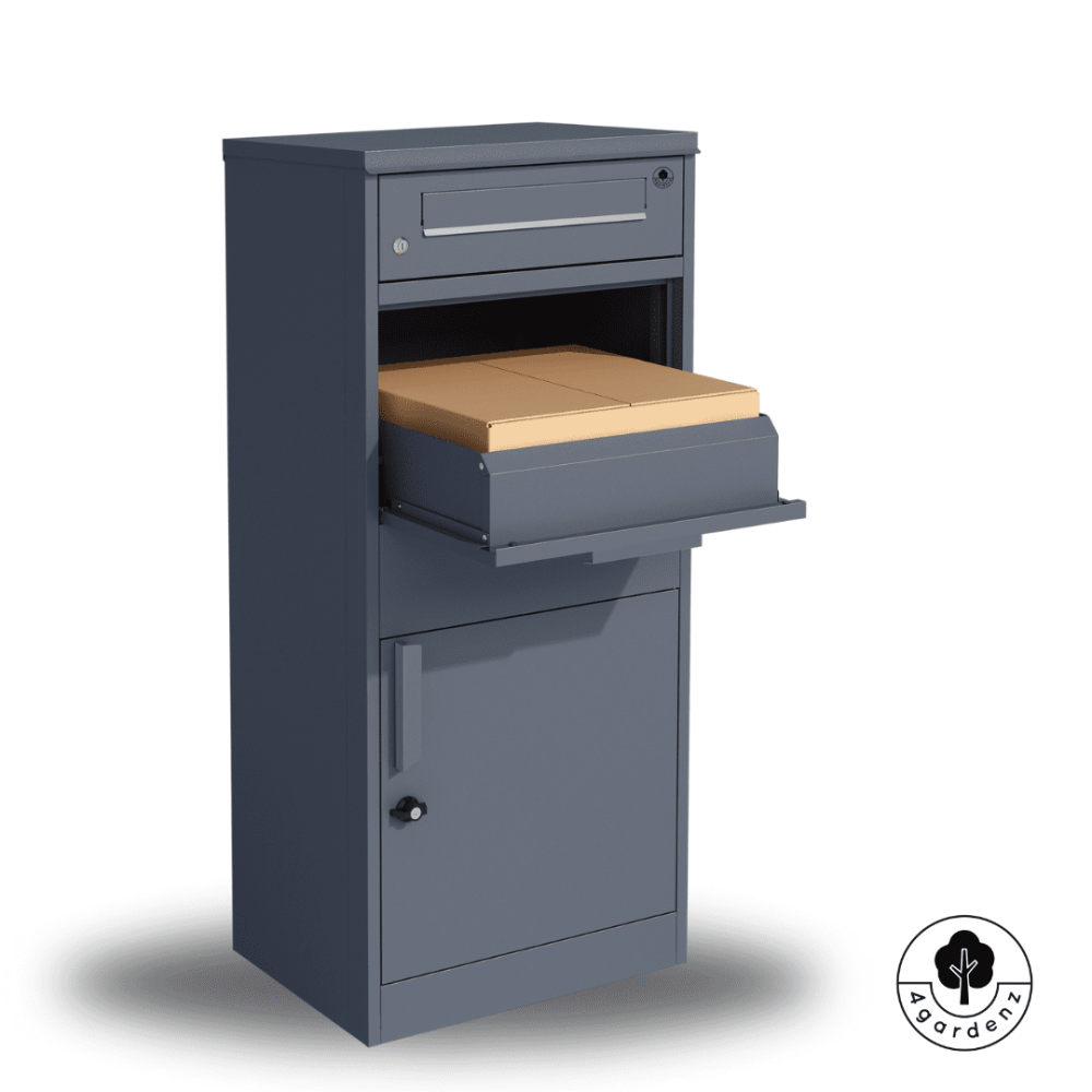 Basic staande pakketbrievenbus vrijstaand met apart postvak - antraciet