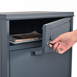 Basic staande pakketbrievenbus vrijstaand met apart postvak - antraciet