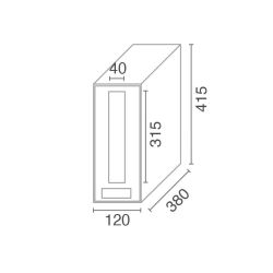 Joma Vitoria DC verticale inbouwbrievenbus achteruitname - antracietgrijs