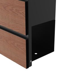 Practo Garden moderne brievenbus met krantenvak Cannes - mat zwart/hout