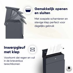Basic staande brievenbus staal - antraciet