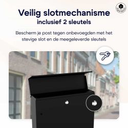 Basic 4gardenz wandbrievenbus modern met krantenvak staal - zwart