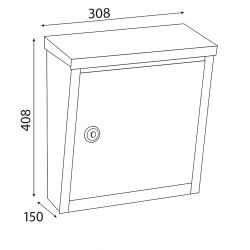Decayeux D110 wandbrievenbus staal - wit