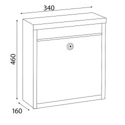Decayeux D100 wandbrievenbus staal - wit