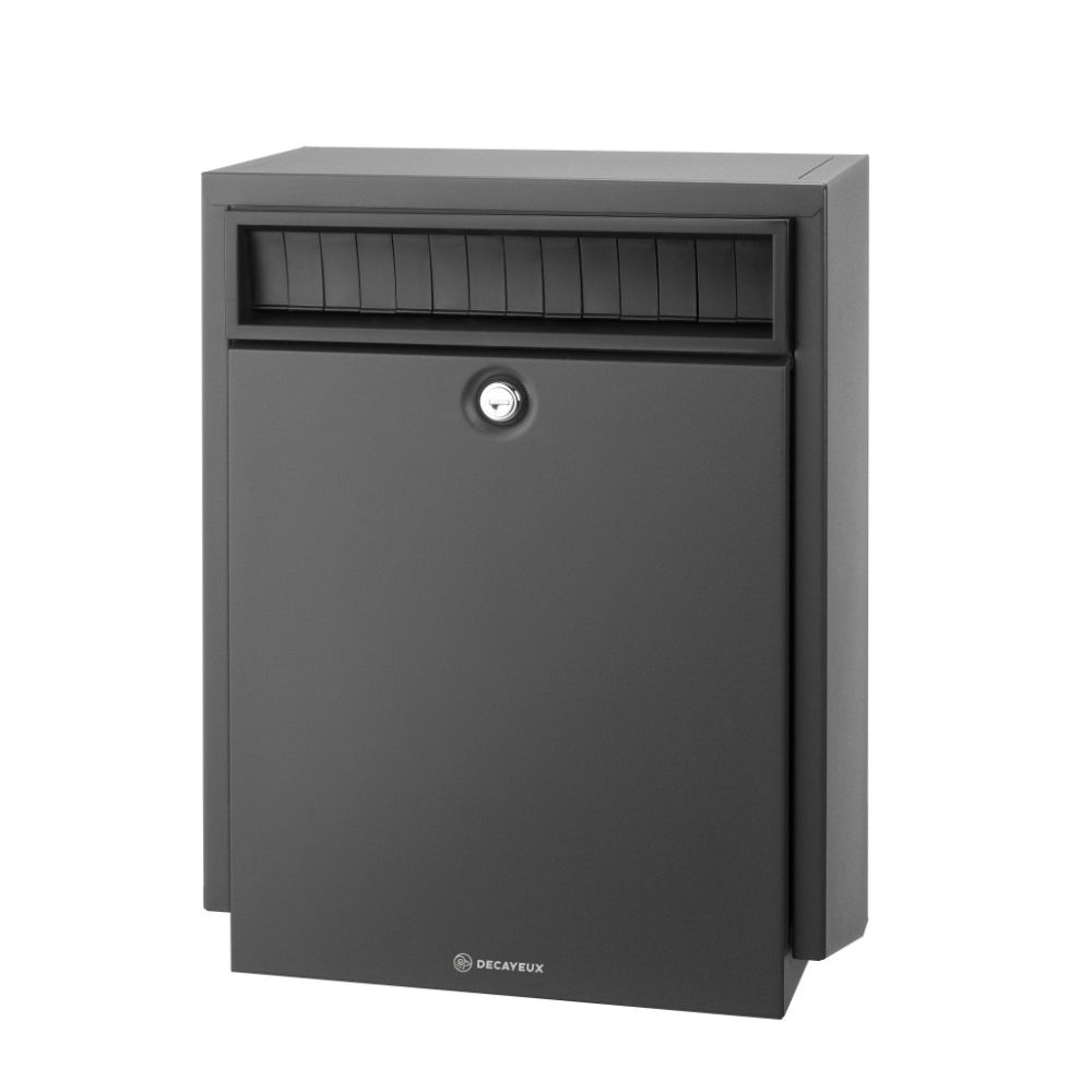 Decayeux D410 wandbrievenbus met anti-diefstal lamellen staal - antraciet