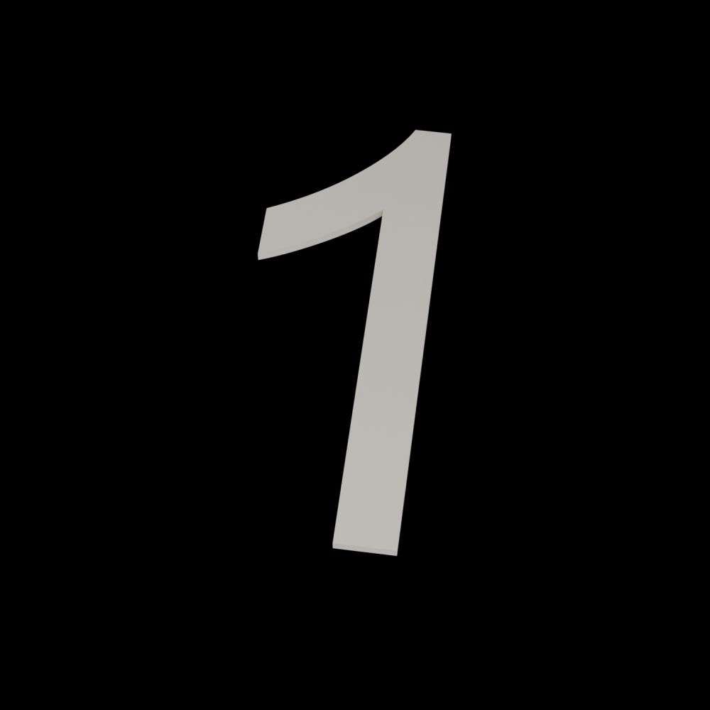 Geroba huiscijfer staal - wit