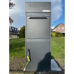 Logixbox Frontbox DeLuxe Uni pakketbrievenbus met postvak - zwart