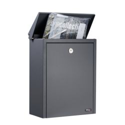 Allux 200 brievenbus met paal 1003 staal - antraciet