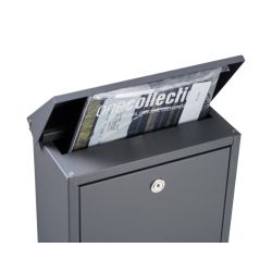 Allux 200 brievenbus met paal 1003 staal - antraciet