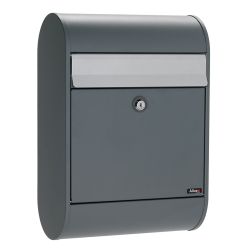 Allux 5000 brievenbus met paal 1003 staal - antraciet met grijze klep