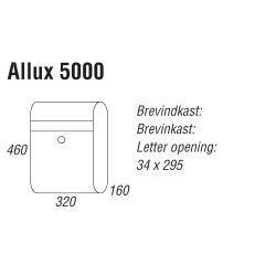 Allux 5000 brievenbus met paal 1003 staal - antraciet met grijze klep