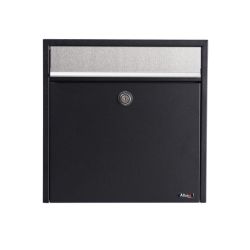 Allux 2500 brievenbus met paal 1003 staal - zwart met RVS klep