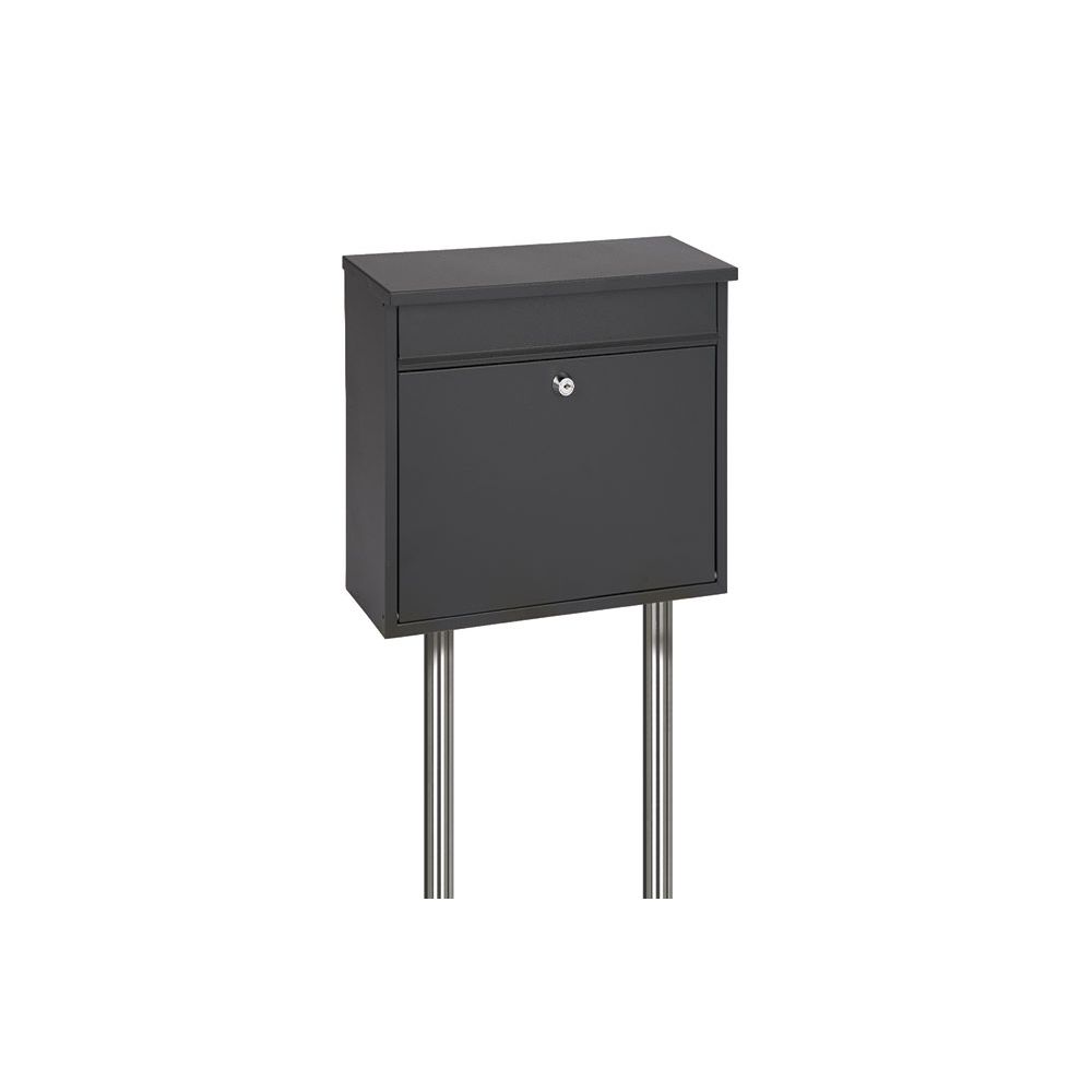 Practo Garden Toronto brievenbus met palen staal - mat zwart/RVS