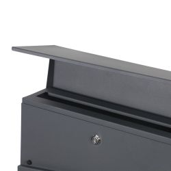 Practo Garden Dijon moderne brievenbus met palen staal - antraciet/zwart