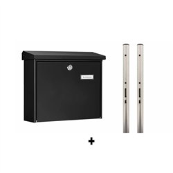 Burg-Wächter Amsterdam brievenbus met RVS palen - zwart