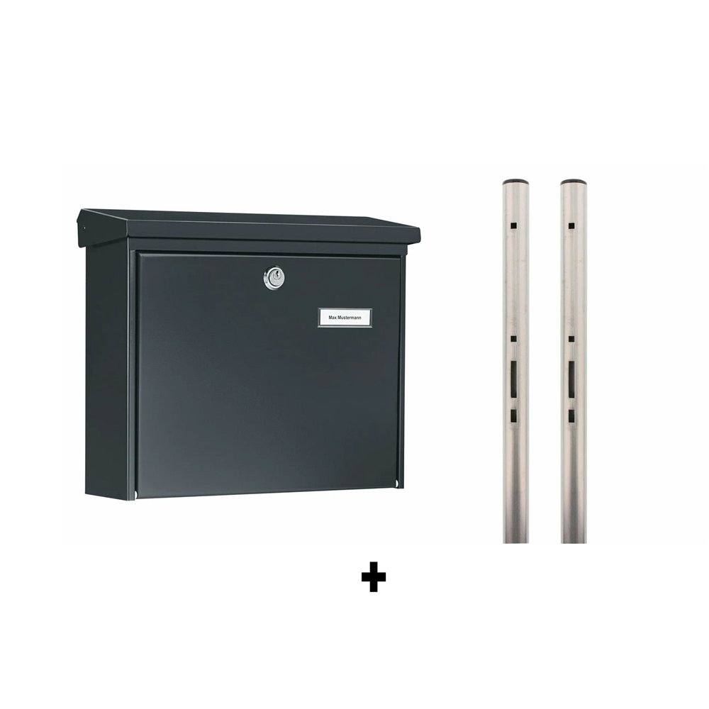 Burg-Wächter Amsterdam brievenbus met RVS paal - antraciet