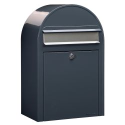 Bobi Classic brievenbus en Round statief staal - donkergrijs/RVS klep
